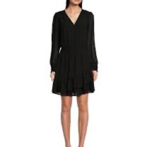 Michael Michael Kors Black Ruffle Cocktail Dress Size L